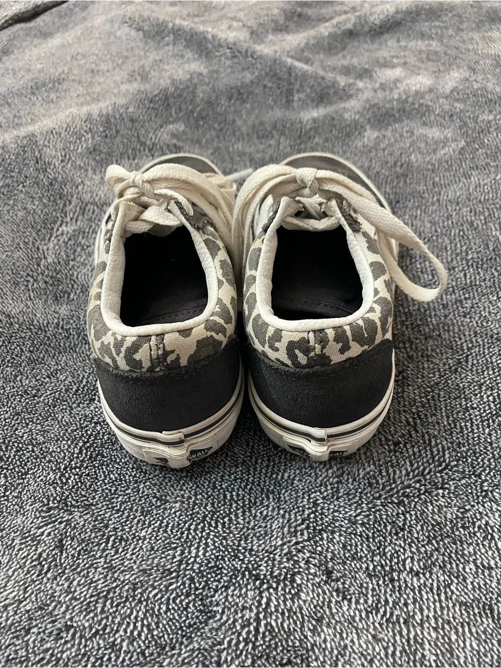 Vans Old Skool Kids 12 Leopard Print Sneakers - Black Suede